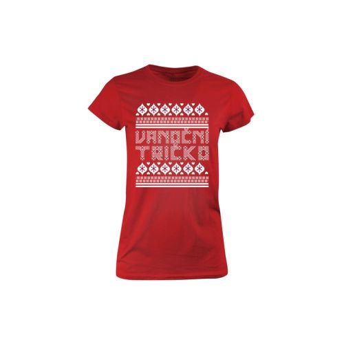 Dámské červené Vánoční tričko
