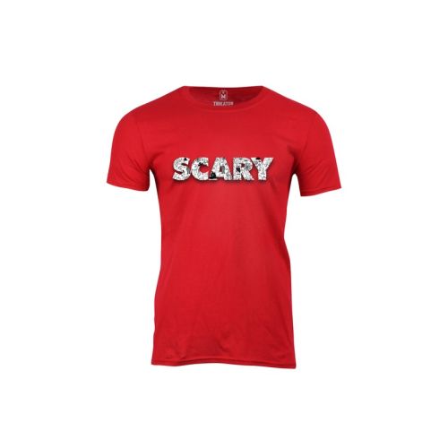 Pánské červené tričko Scary
