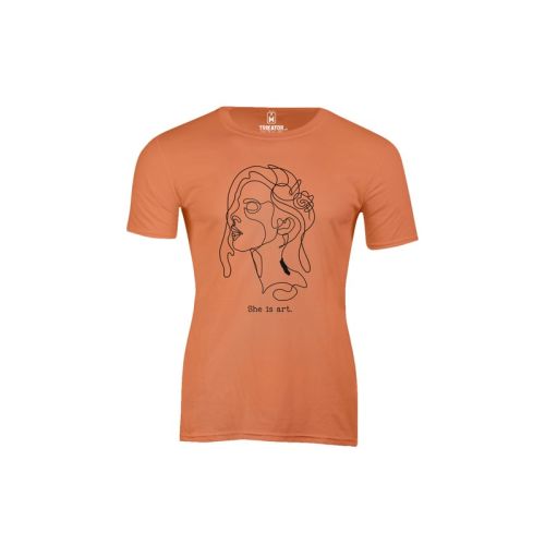 Pánské tričko She is Art apricot